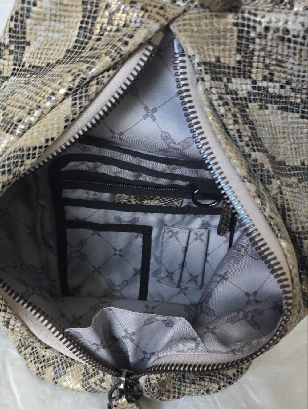 AIMEE KESTENBERG Python-Print Beige Backpack Purse - Women Bags - Picture 10 of 11